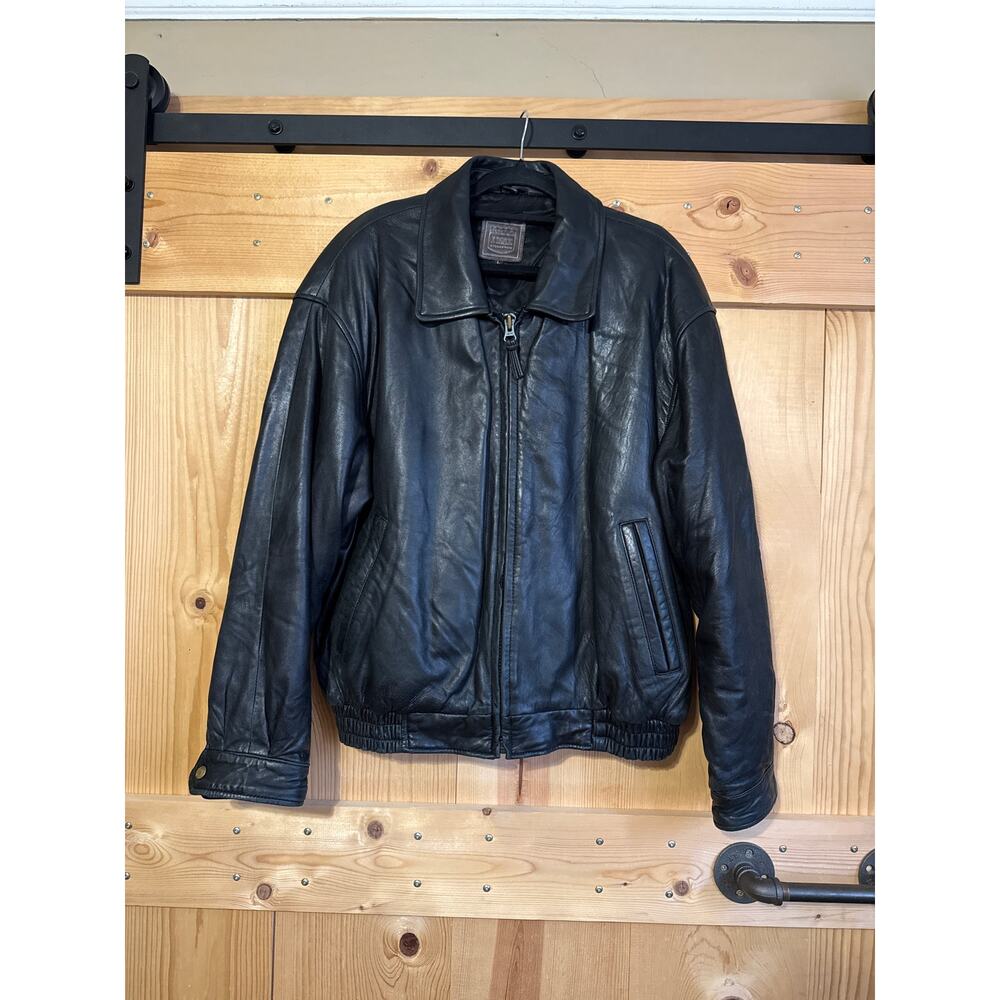 Couture by J. Park Collection Vintage Black Leather Men’s Jacket Coat Size L